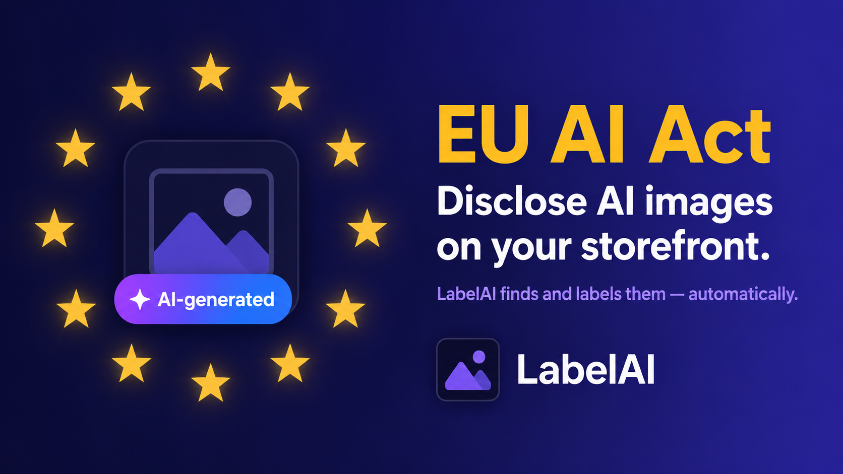 LabelAI Storefront Badge für AI-generated Images