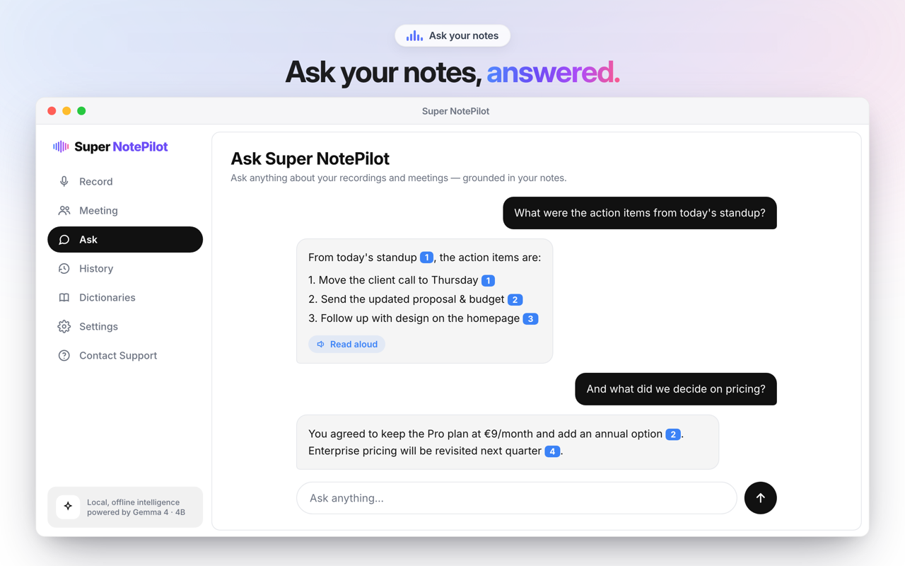 Super NotePilot Chat mit der eigenen Notiz-Bibliothek inklusive Quellenangaben