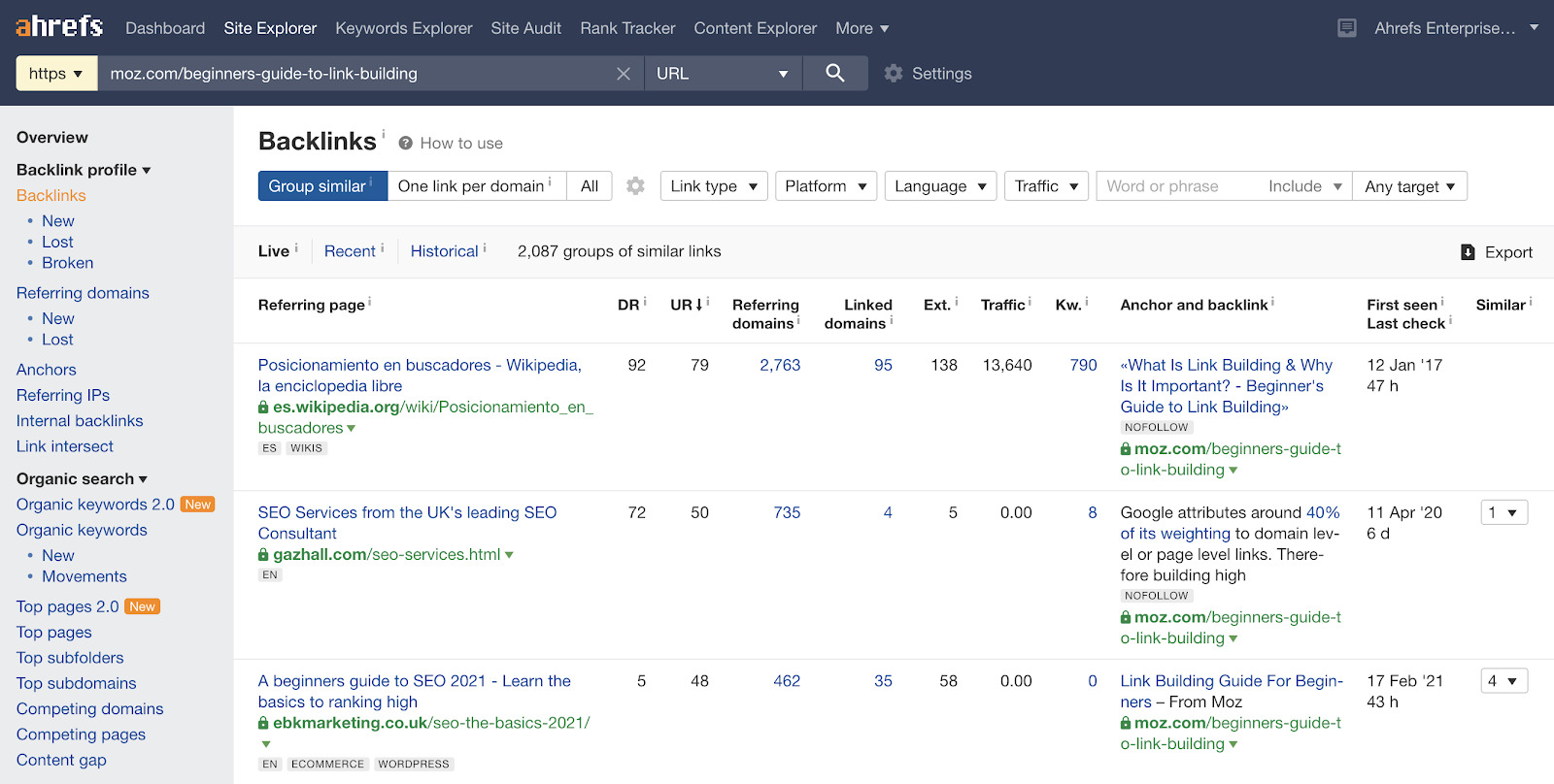 SEO-Grundlagen: Anleitung für Anfänger zum SEO-Erfolg 69 Backlinks Report