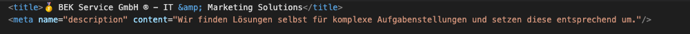meta title meta beschreibung in code |